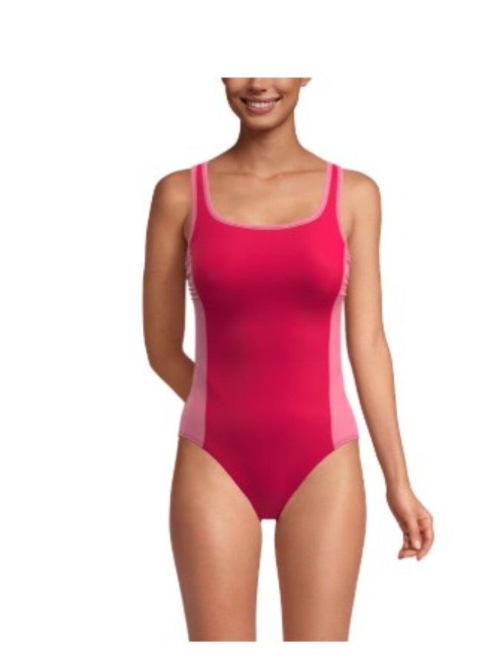 Lands' End Red and Pink One-Piece Swimsuit Size XL NWT